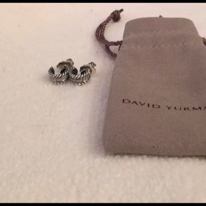 David yurman pave diamond hoop earrings